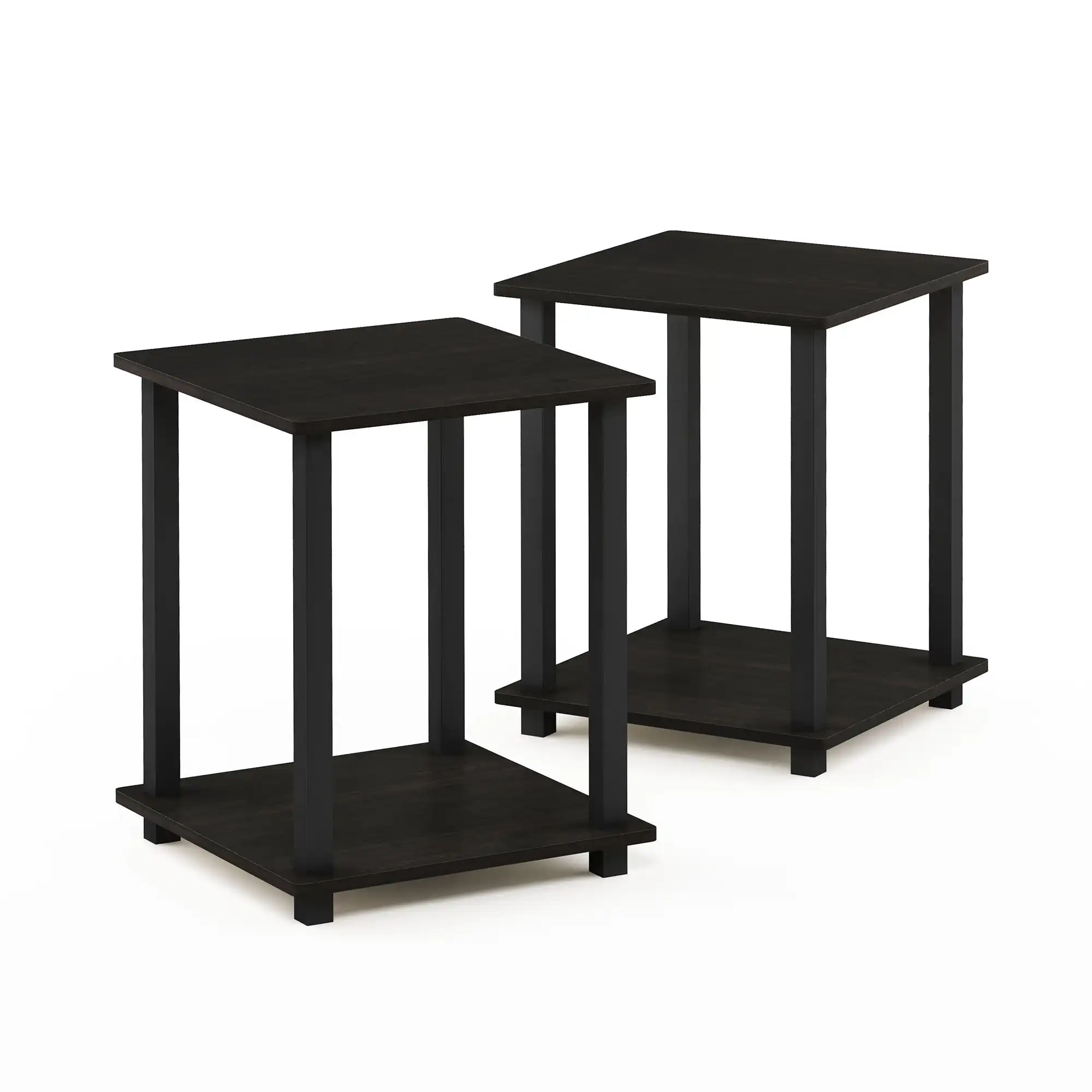 

Furinno Simplistic End Table, Set of Two, Espresso/Black