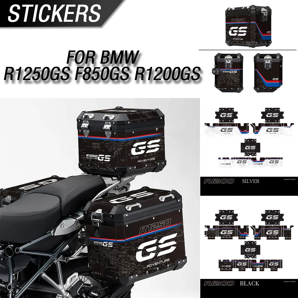 

For BMW 2004-2023 Aluminum Box R1250GS F850GS R1200GS Motorcycle Trunk Adventure Reflective Sticker Protective Pad Decoration