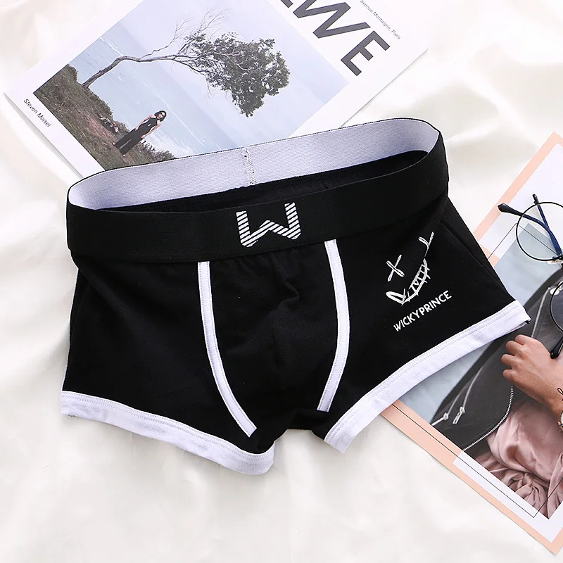 Men Boxer Shorts Fashion Pouch Bulge Underpants Male Letter Printed Calzoncillo Hombre Breathable Sports Cotton Boxer Homme