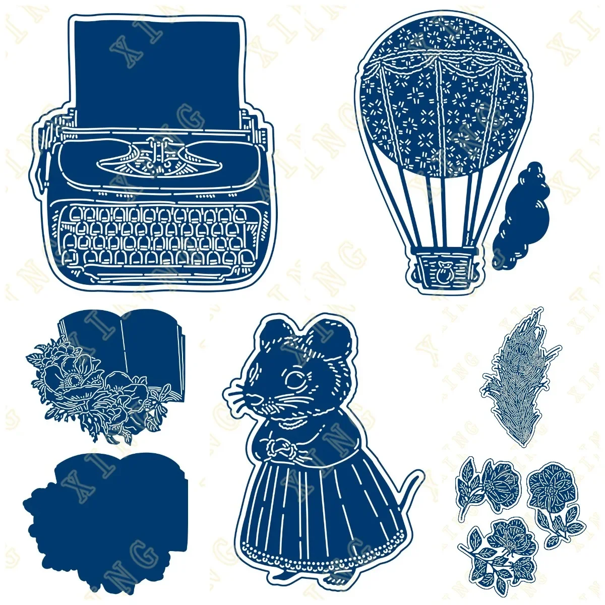 

Flowers Typewritter Accents Metal Cutting Dies Scrapbook Diary Decoration Stencil Embossing Template Diy Greeting Card Handmade