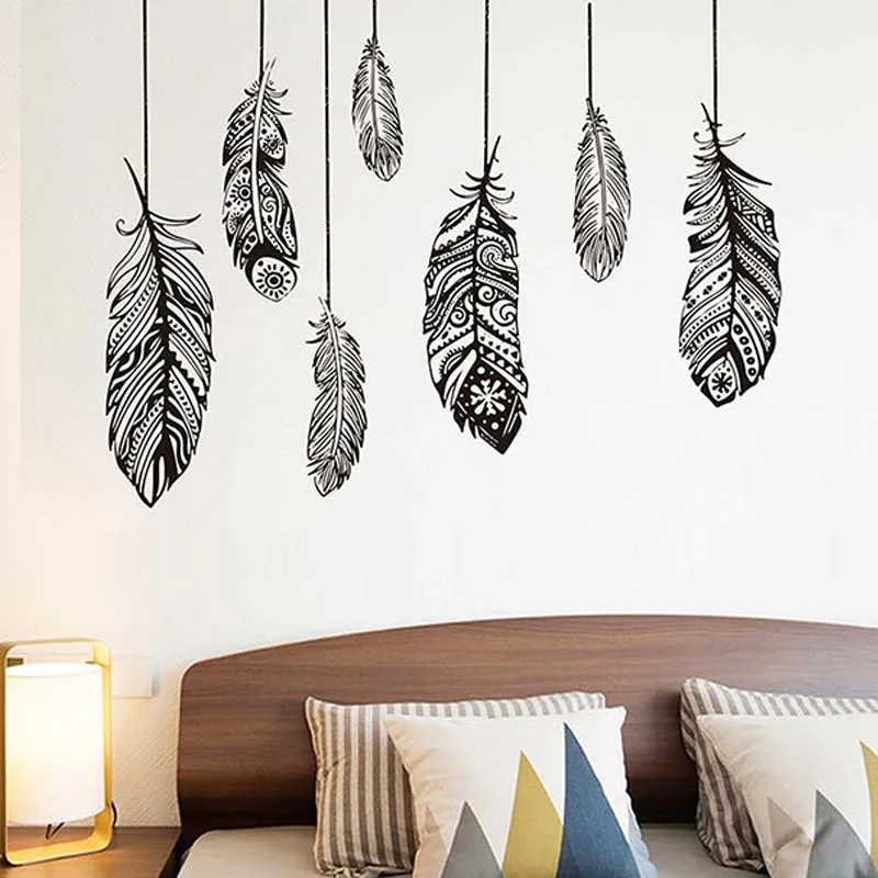 Creative Personality Feather Wallpaper Living Room Decoration Home Art Bedroom Study Wallpapers Sticker For Wall Waterproof Art