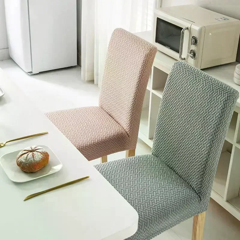 Dining Chair Covers Stretch Soft Jacquard Fabric Stain Resistant Home Kitchen Party Use No Spill Worry Easy Clean