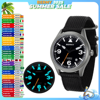 BERNY Pilot Titanium Automatic Watch for Men Sapphire AR Coated 10Bar Supper Luminous Men Wristwatch Sports Aviation Men Watches