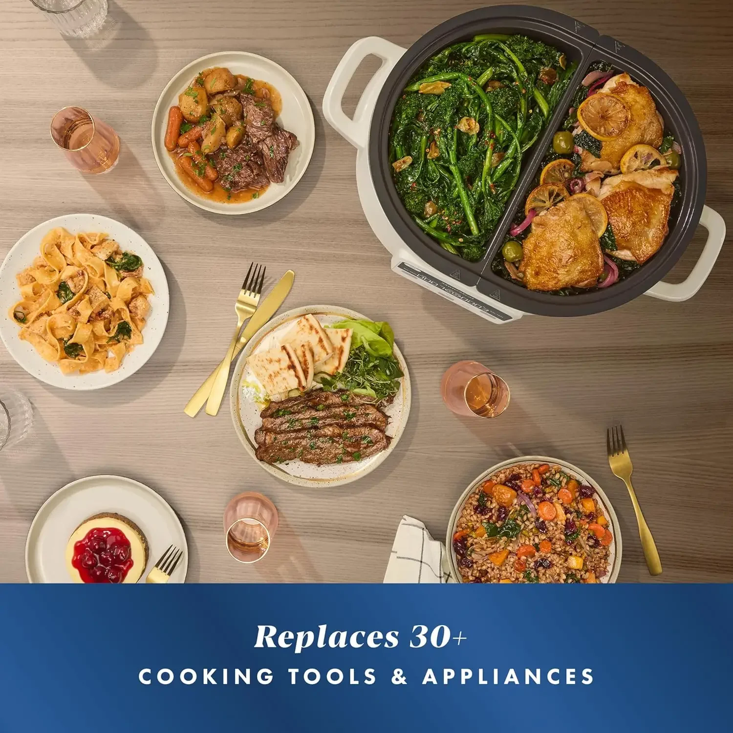 Multicooker and Programmable Slow Cooker with Bake Function, Oat Milk