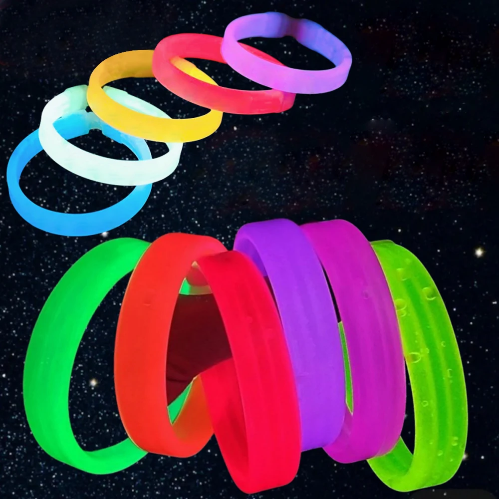 Plastic Luminous Wristband Luminous Glow In The Dark Silicone Bracelet Shine Cuff Party Supplies Wrist Band Party