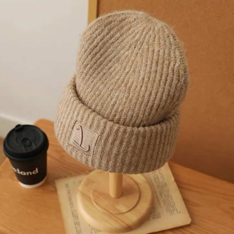 Donna uomo autunno inverno caldo berretto cappello tinta unita signora maschile Stretch lavorato a maglia all'uncinetto berretti cappello per donna uomo