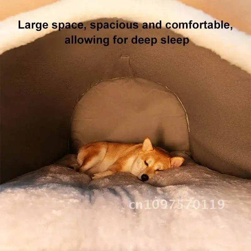 

winter Dog Kennel Warm Dog House Mat Detachable Washable Dogs Bed House Medium Supplies Nest dog Dogs Tent Deep Large for Sleep