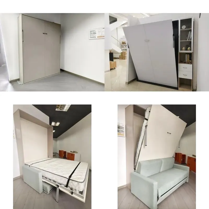 New Hidden Murphy Bed Space Saving Vertical Folding Wall Bed with Sofa Factory Direct Sales