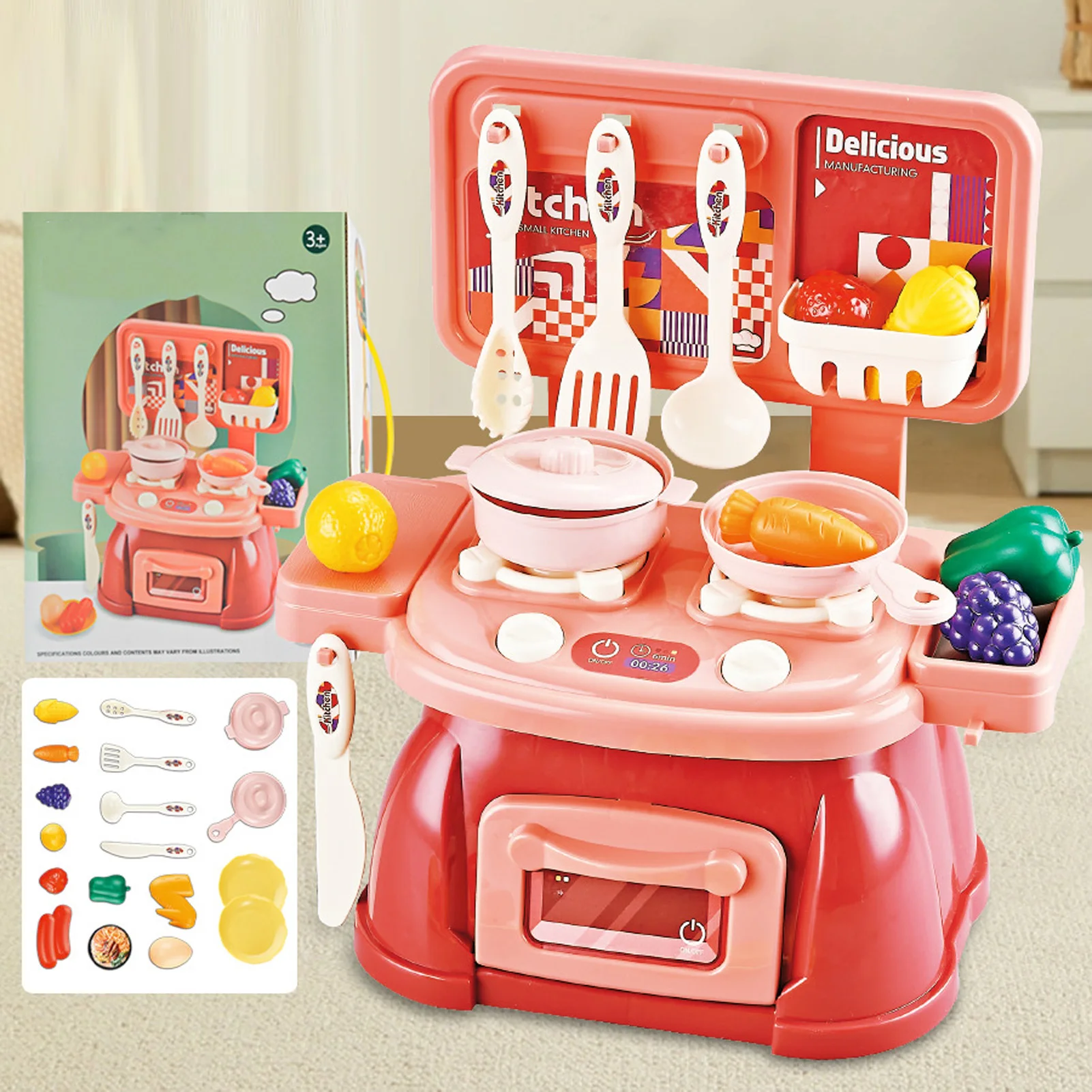 ZK30 Set da cucina per bambini Set di utensili da cucina Set da cucina realistico Set da gioco per ragazze articoli per la casa per bambini giocattolo da cucina