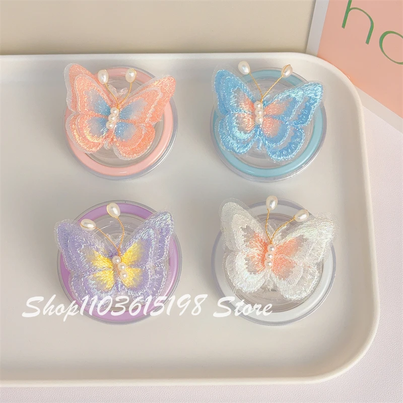 

Корейский милый мультяшный бабочка, магнитный держатель для телефона Griptok Grip Tok, подставка для телефона, поддержка iPhone, аксессуары Magsafe, Smart Tok