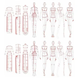 Fashion Illustration Rulers Sketching Templates Ruler Sewing Humanoid Patterns Design Clothing Measuring