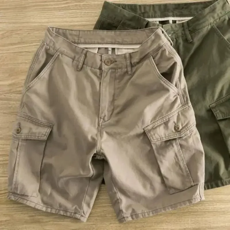 

Cargo Pants Shorts for Men Clothing High Street Vintage Multi Pocket Shorts Men Casual Straight Sweatpants Mens Shorts