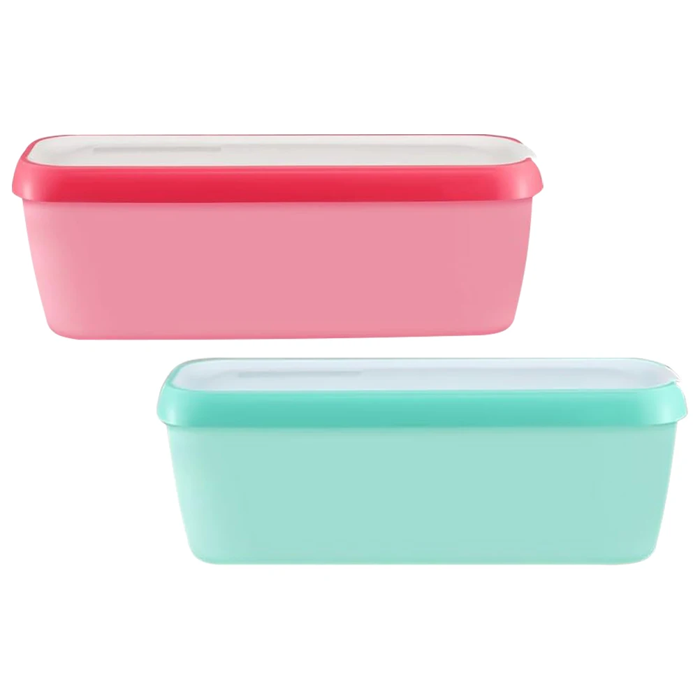 

2pcs Ice Cream Storage Containers Freezer PP Material Sealed Lids Dessert Preservation Box Kitchen ganizer Reusable Food