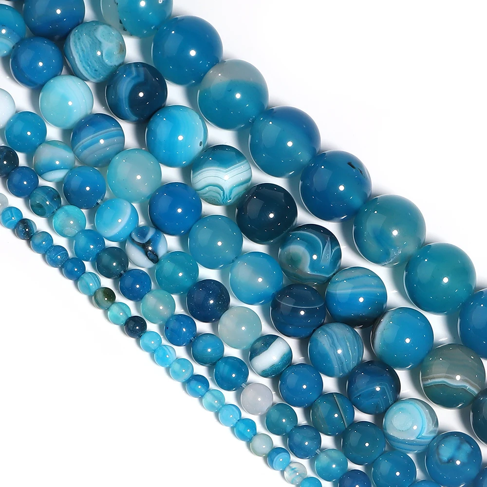 1 Strand Natural Agate Loose Beads Gemstone Round Beads Natural Stone for Jewelry Making DIY Bracelet Necklace