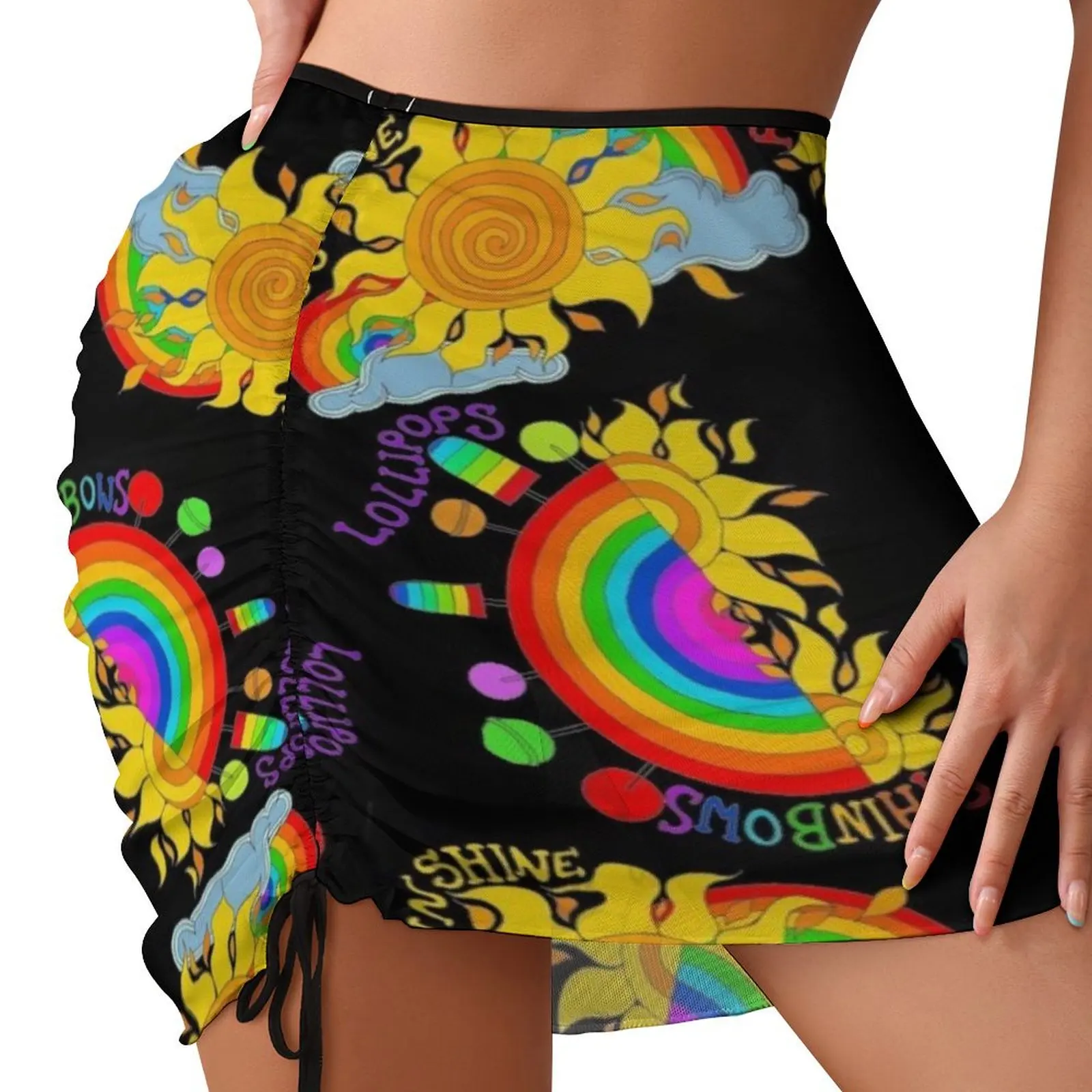 Kawaii Sunshine, Lollipops and Rainbows Beach Skirt women clothing 2024 new arrivals skirts for womens 2024