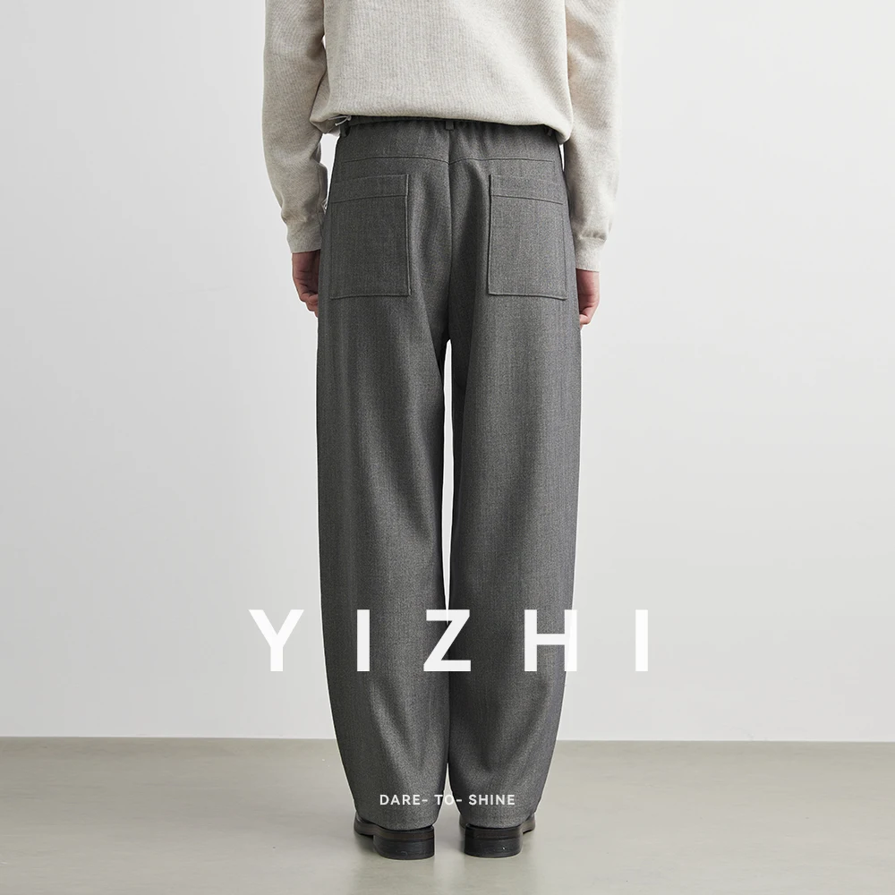 2025 New Men Straight Pants Fashion Korean Loose Suit Trousers Casual Draped Baggy White Wide Pant Male Streetwear