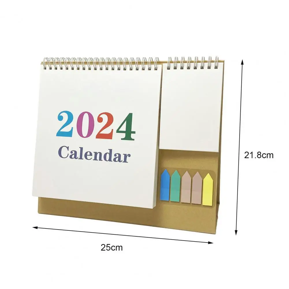 Kalender meja Bahasa Inggris 2024 dengan label Notepad saku 12 bulan 2024 perencana jadwal bulanan Desktop kalender calendario