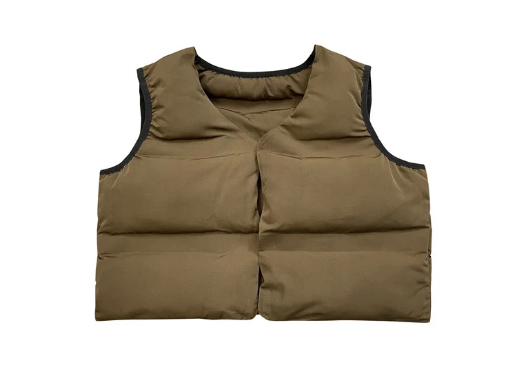 Kanye\'S Same Style Reversible Quilted Solid Color Vest High Street Trendy Loose And Versatile Jacket