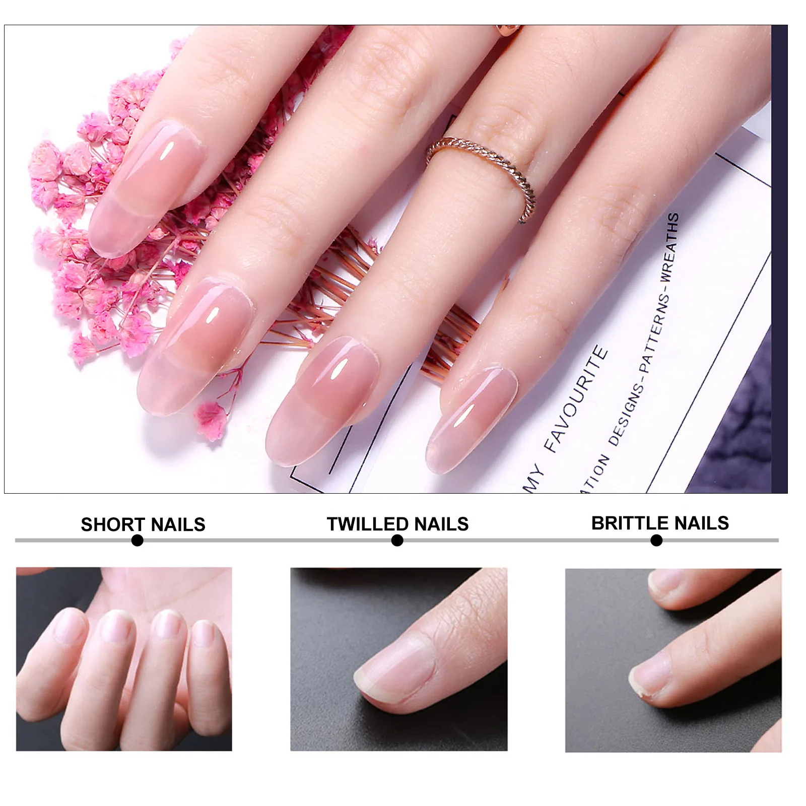 

504Pcs Clear Full Cover Fake Nails End Design Easy to Apply Trim Paint for Salon Home DIY Wedding Party Use
