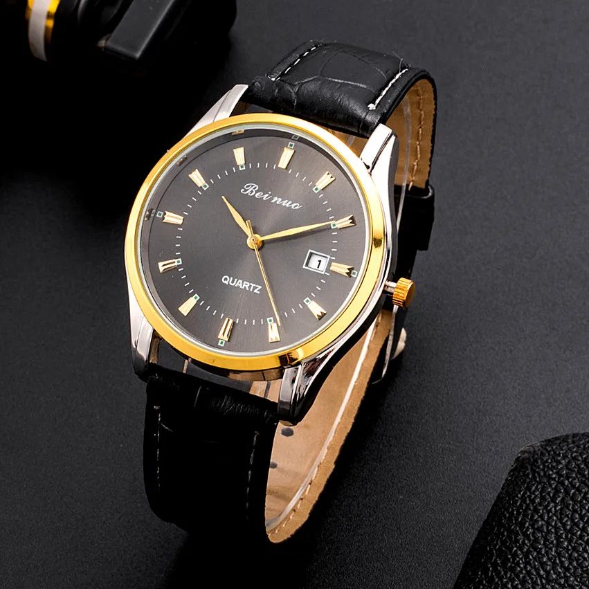 Fashion Gold Watch for Men Casual Men Business Watches Luxury Round Quartz Wristwatch Man Waterproof Watch Gifts for men