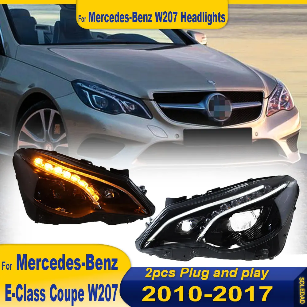 Car Lights For Benz E-Class Coupe W207 2010-2017 Headlight upgrade LED Laser Lenses Lamp Head Front Light Daytime running lights