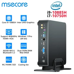 MSECORE Intel i9-11900H 8 Cores Mini PC Windows 11 Gaming Desktop Computer Portable PC Office Computer DDR4 NVME 4K WIFI6 BT5.2