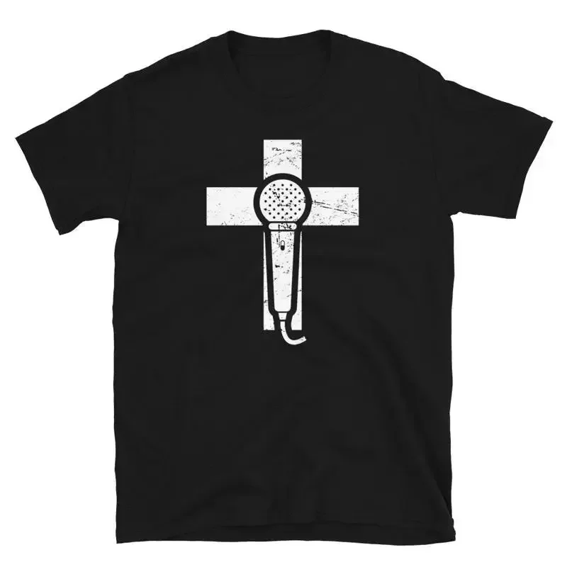 Christian Music T Shirt Church Band Praise Microphone