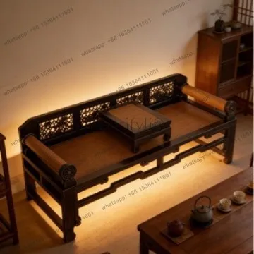 New Chinese solid wood Arhat bed classical furniture bench simple old armchair