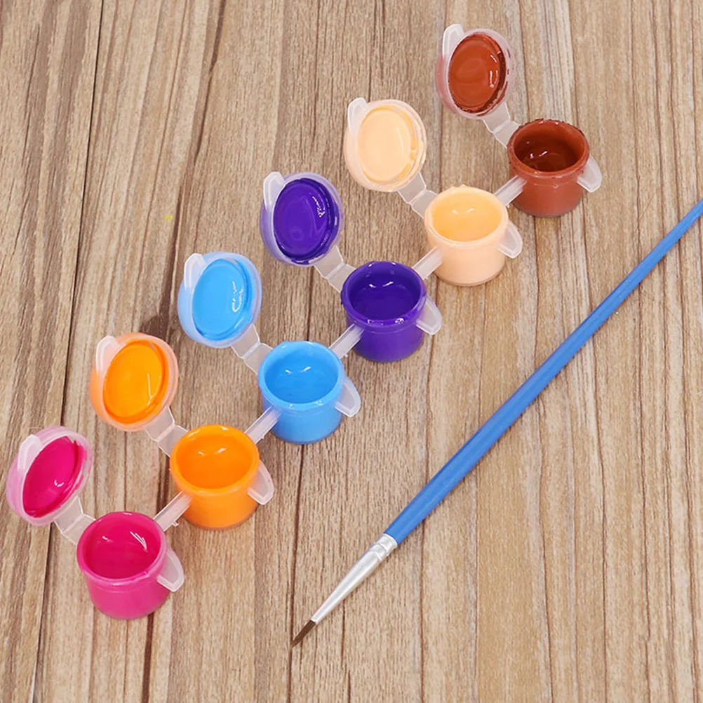 

1Set Kids Acrylic Paint 12 Non Toxic Quick Dry Painting Pigment for School Art Craft DIY Projects Portable