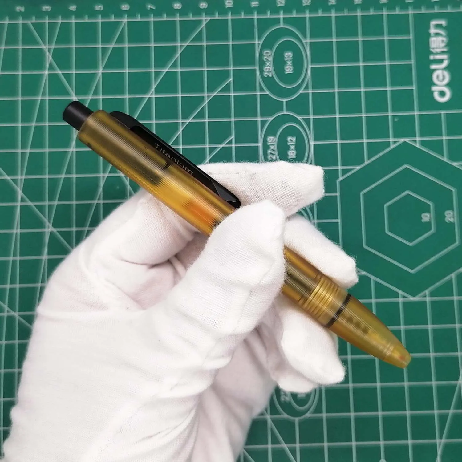 Imagem -06 - Ultem Feito Clique Pen com Titânio Clipe de Bolso Edc Pei Gel Ink Presente para Assinatura do Escritório Wring Peça