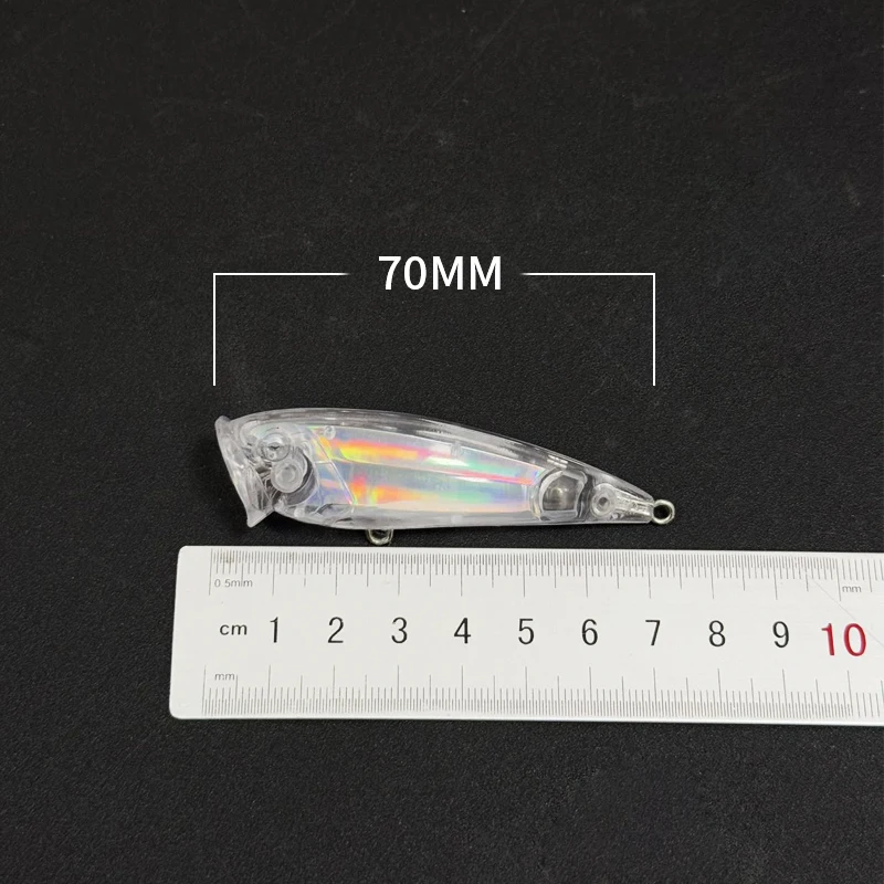 Popper sin pintar 70mm 7.5g Topwater para pesca de superficie