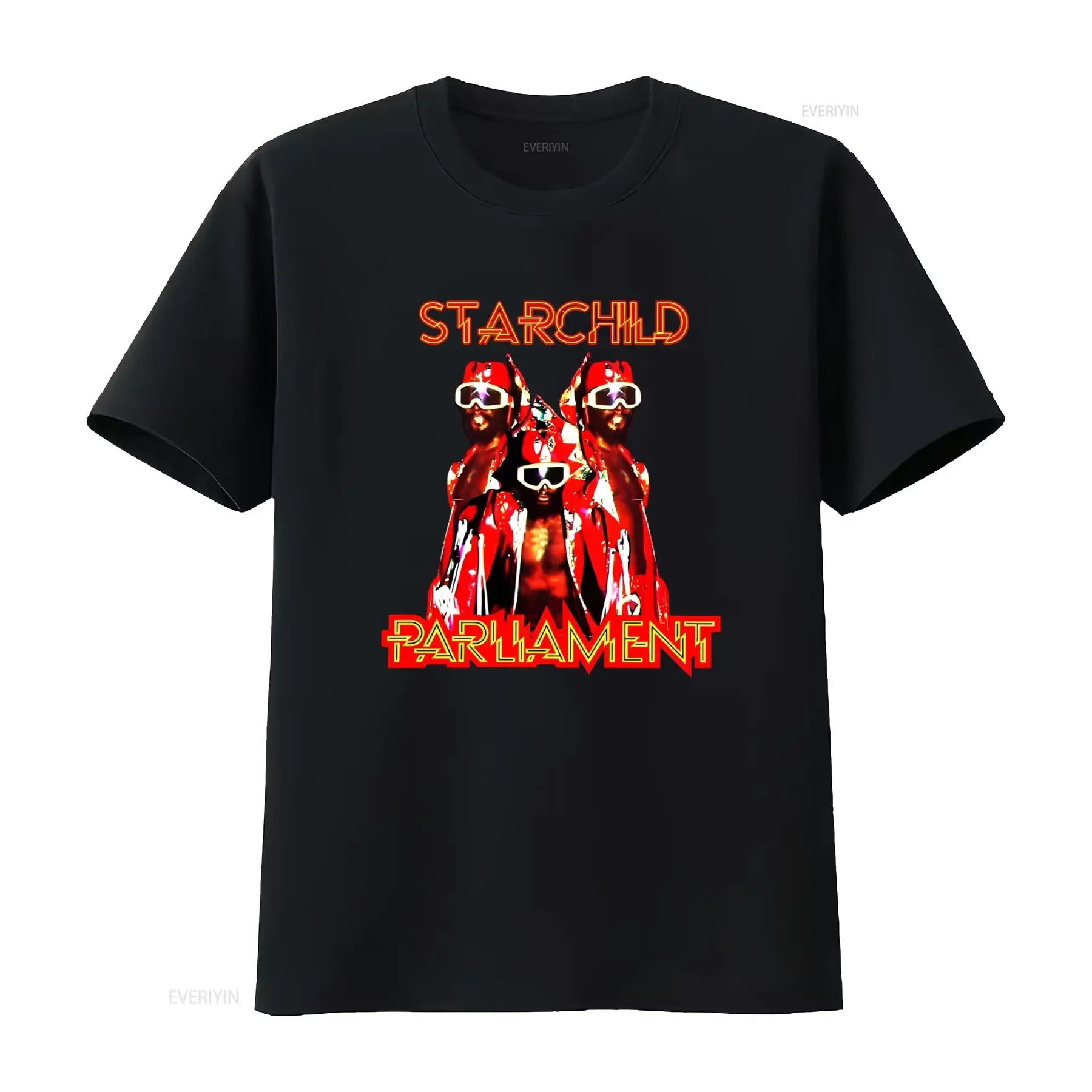 George Clinton Starchild Album T Shirt Parliament Eddie Hazel Funkadelic  vintage Washed Casual graphic fashion Unisex Stylish