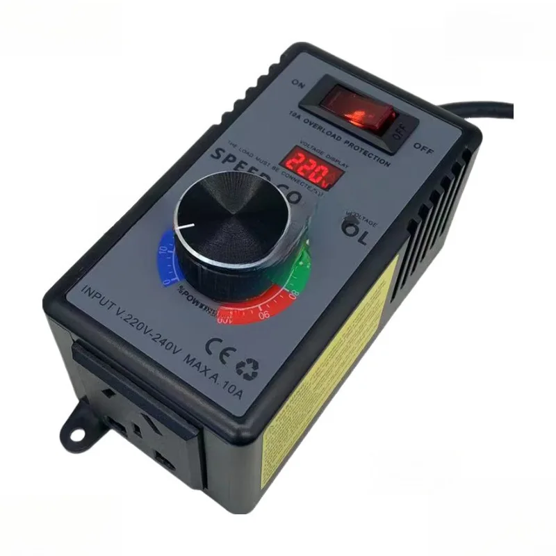 New Electronic Voltage Regulator Speed Controller 4000W Adjustable Motor Electric Heater Fan With Stepless Temperature And Light