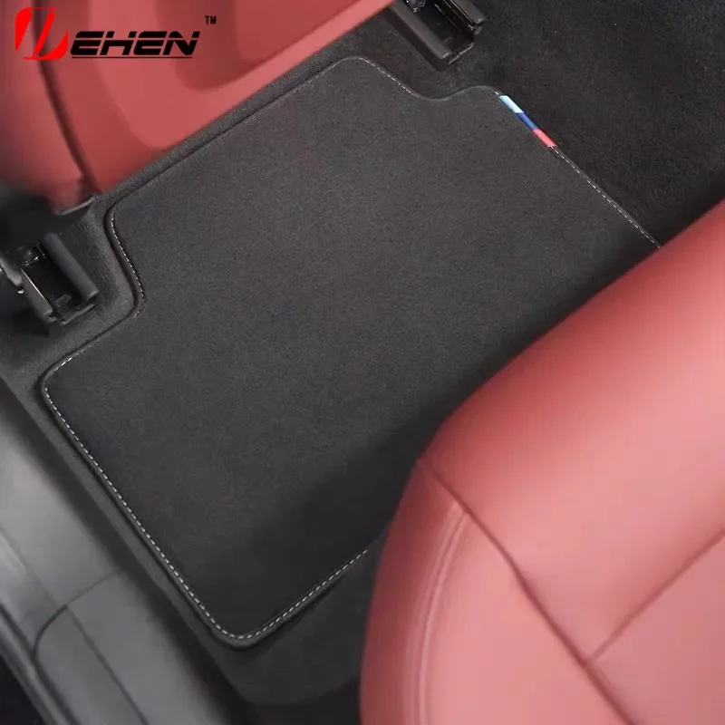 RHD صالح لسيارات BMW X1X2 X3 X4 X5 X6 X7 X3M X4M X5M F49 F25 F26 F15/16 G01/02/05/06 حصيرة القدم م أداء المسار النسيج المخملية خط