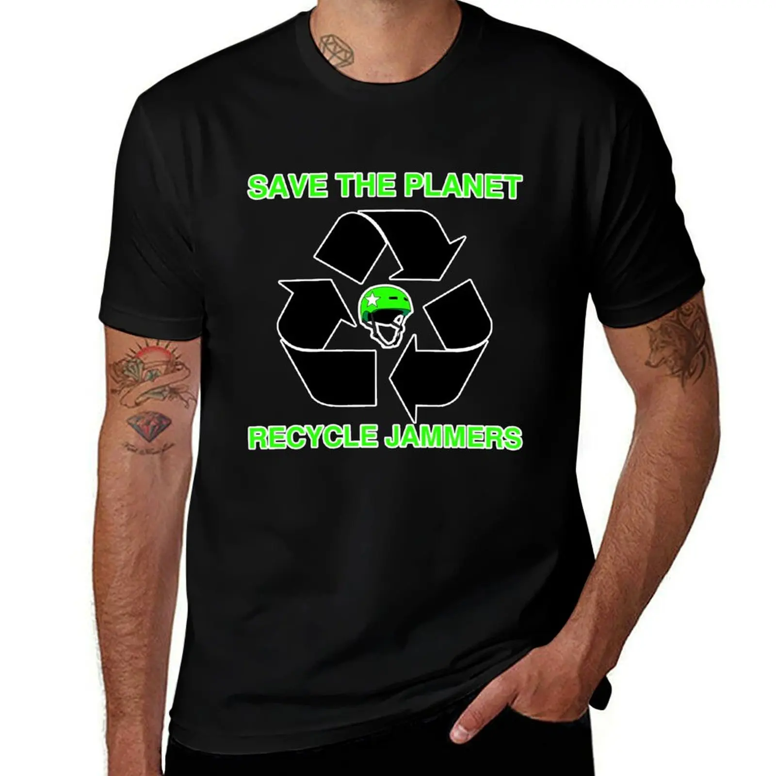 Save The Planet Recycle Jammers T-Shirt Running Gym Short Sleeve Sports Tee