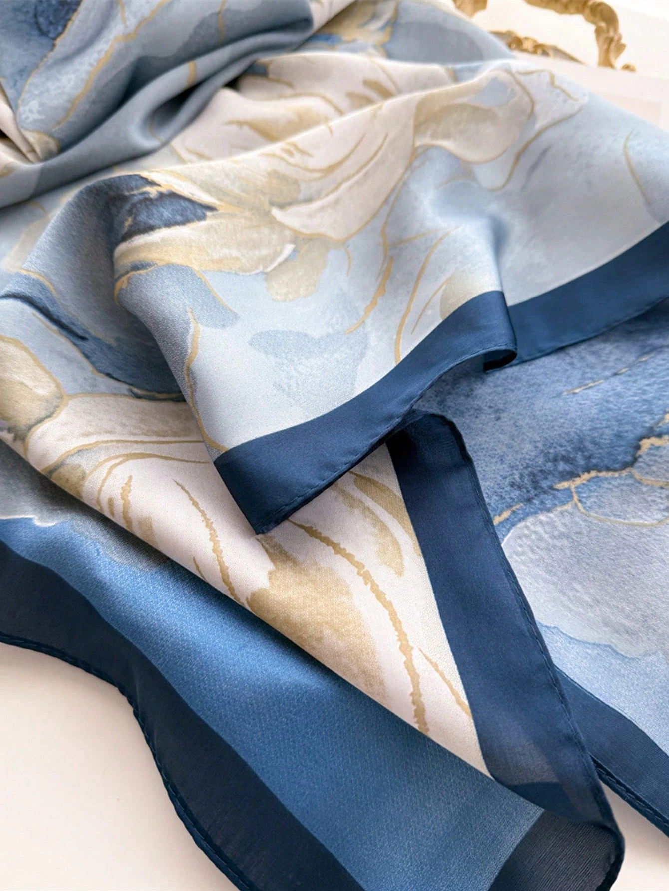 90cm Luxury Brand Silk Satin Square Scarf Women Hijab Bandana Muslim Headscarves Shawl Wrap Ladies Headband Neckerchief Foulard view 6