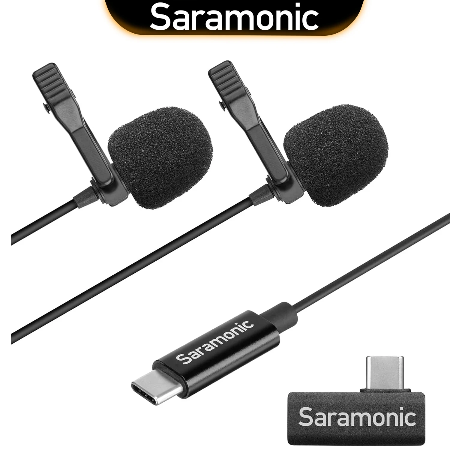 

Saramonic LavMicro U3C Dual Lavalier Lapel Microphone for Android PC Smartphone Type-C Devices Youtube Video Recording Streaming