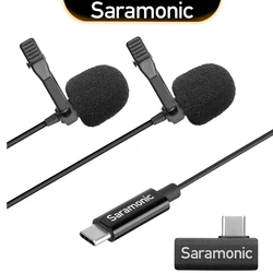 Saramonic LavMicro U3C Dual Lavalier Lapel Microphone for Android PC Smartphone Type-C Devices Youtube Video Recording Streaming