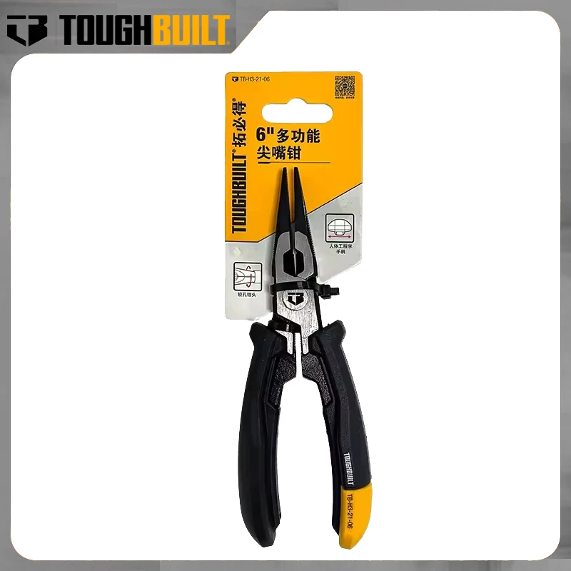 كماشة أنف مدببة متعددة الأغراض مقاس 6 بوصات من TUGHBUILT TB-H3-21-06 أدوات يدوية بمقبض مريح موفرة للعمالة #1