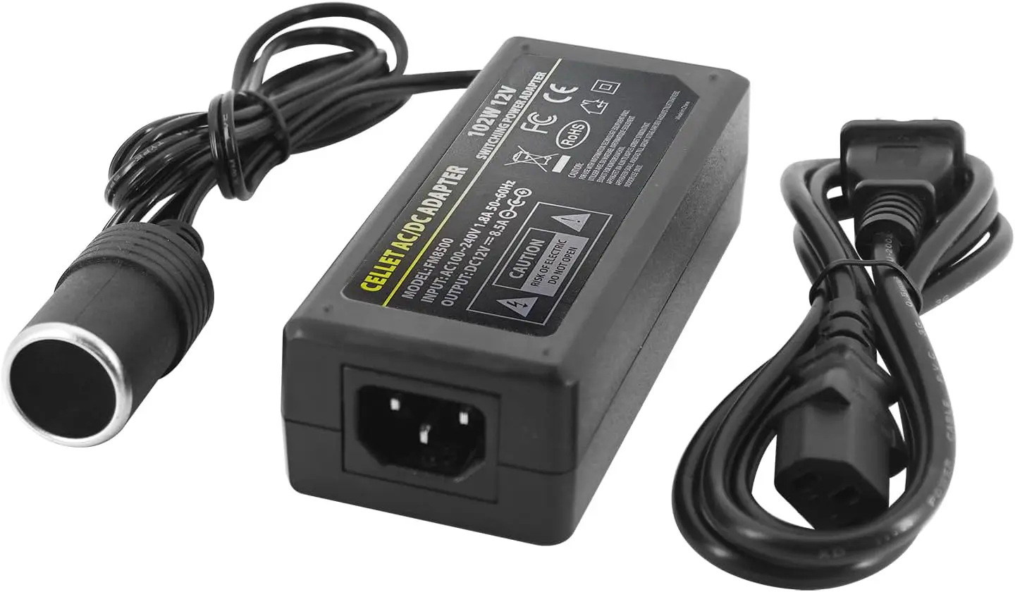 2026 AC To DC Car Power Converter Adapter, 110V/120V AC Wall Outlet To 12V DC Cigarette Lighter Socket, 8.5A 102W Power Supply