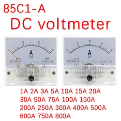 1PCS 85C1-A 1A 2A 3A 5A 10A 15A 20A 30A 50A 75A DC Analog Meter Panel AMP Current Ammeters Gauge