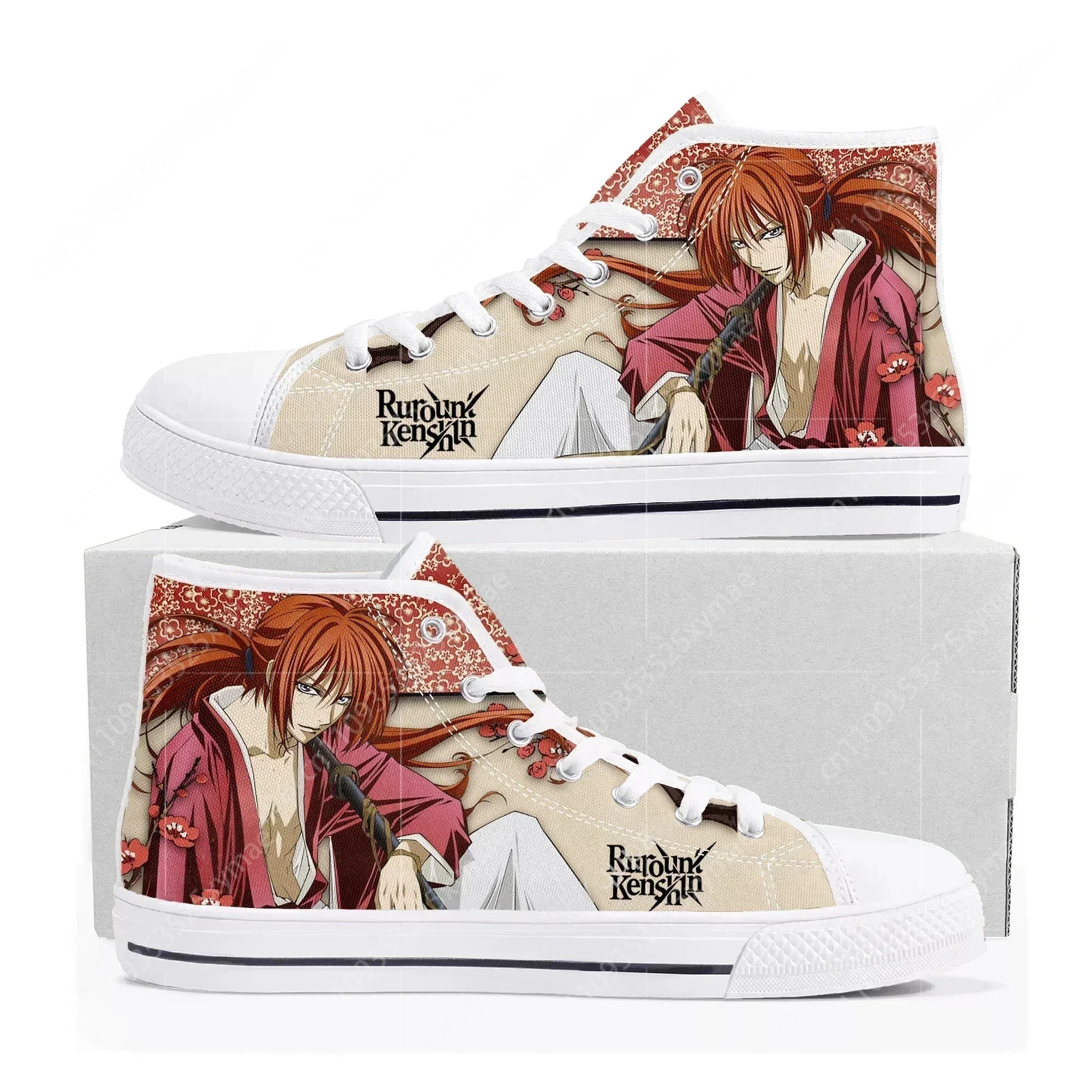Rurouni Kenshin Himura High Top Sneakers Mens Womens Teenager High Quality Canvas Sneaker Comics Manga Couple Customized Shoes