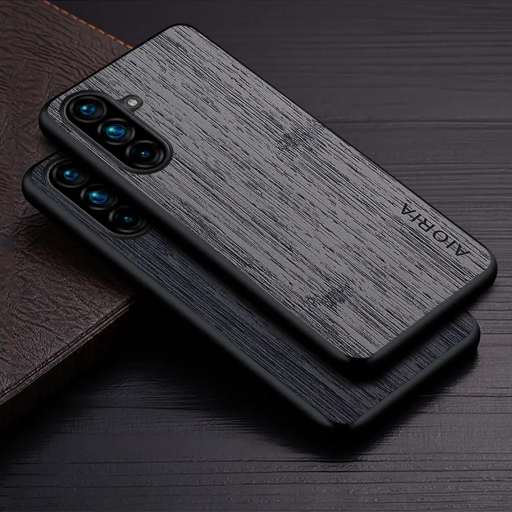 

Case for Samsung Galaxy A56 36 A26 A16 A06 4G 5G coque bamboo wood pattern Leather cover funda for samsung A56 case