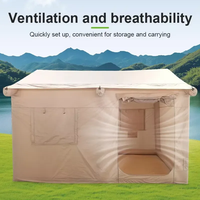 High-End Portable Rainproof Camping Tent Exquisite Thickened Oxford Cloth Winter Multi-Person Outdoor Inflatable Tent