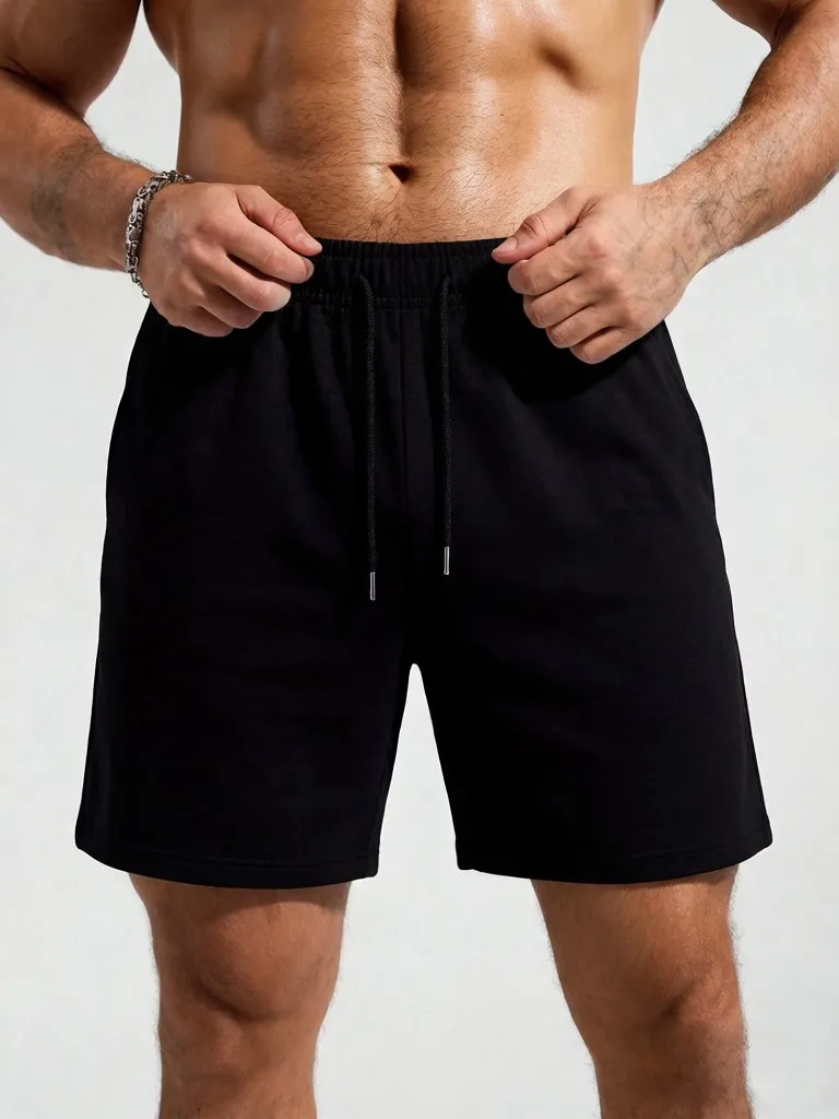 

Summer Oversized Mens Solid Sportpants Casual Fitness Simple Shorts Daily Commute Comfy Bottom Pocket Stretch Basic Short Pants