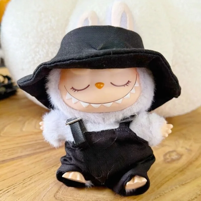 Hot Sale Mini Doll 17cm Labubus Doll Clothes Outfit Hat Clothes Rompers 1 2 Labubu Doll Accessories Sitting Party For Child Toys