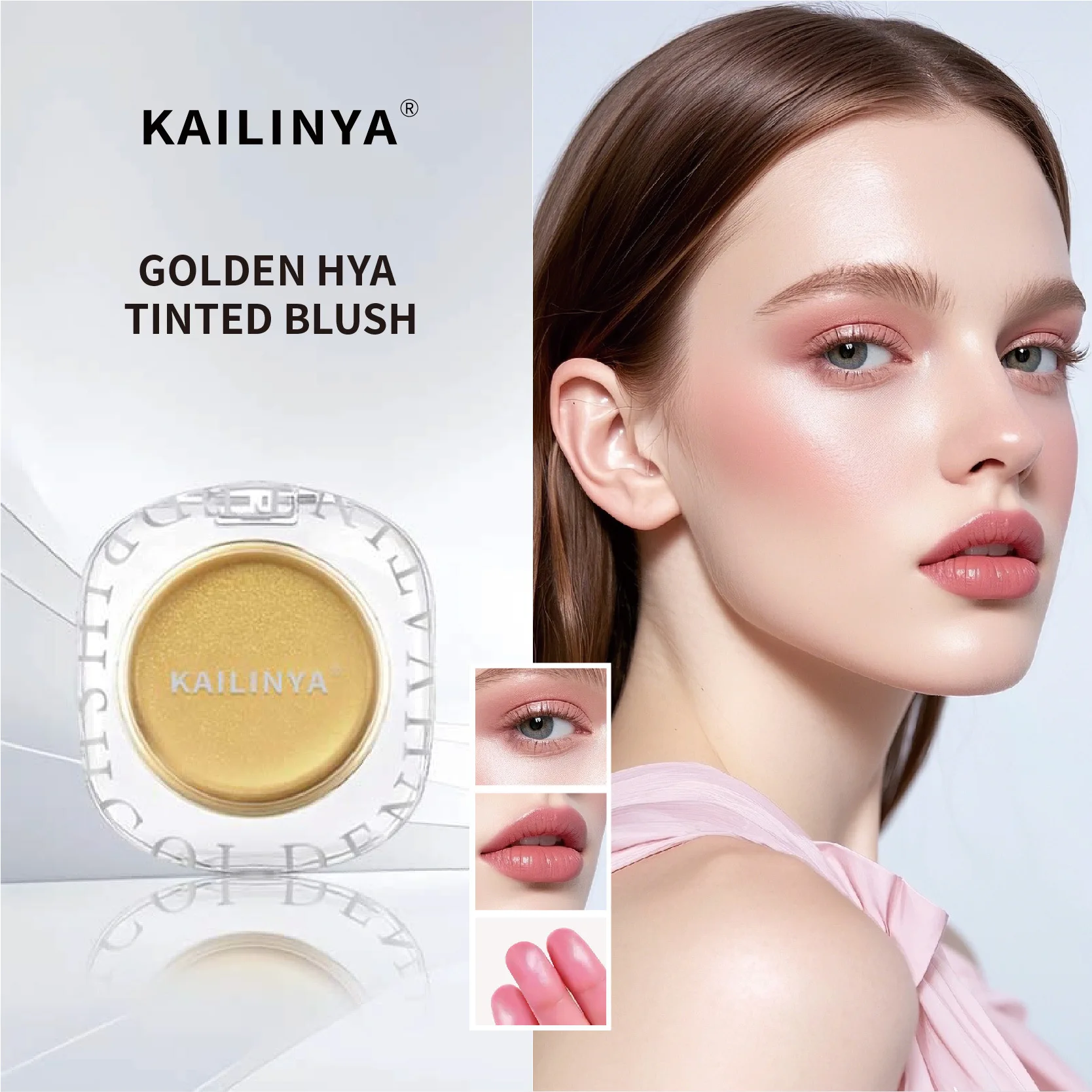Color Changing Blush Stick, Temperature Activated PH Lip & Cheek Tint, 2 in 1 Watery Cream Blush Makeup, Matte Finish Natural F