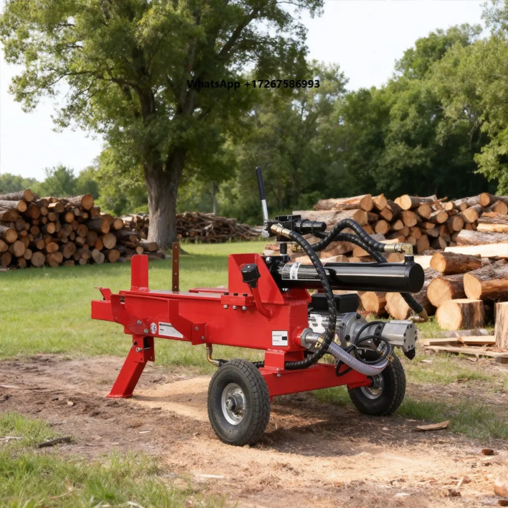 Electric Tabletop Log Splitter Home Hydraulic Wood Processor with 20-Ton Splitting Power 18HP Engine Core Components