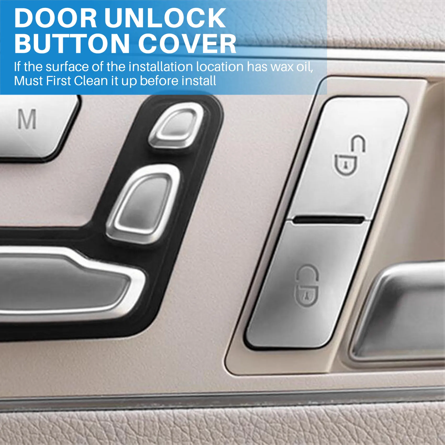 4Pcs Car Door Unlock Buttons Sequins Decoration Cover Trim For Mercedes Benz Gla Cla Glk Gle Cls Ml Gl A B C E Class