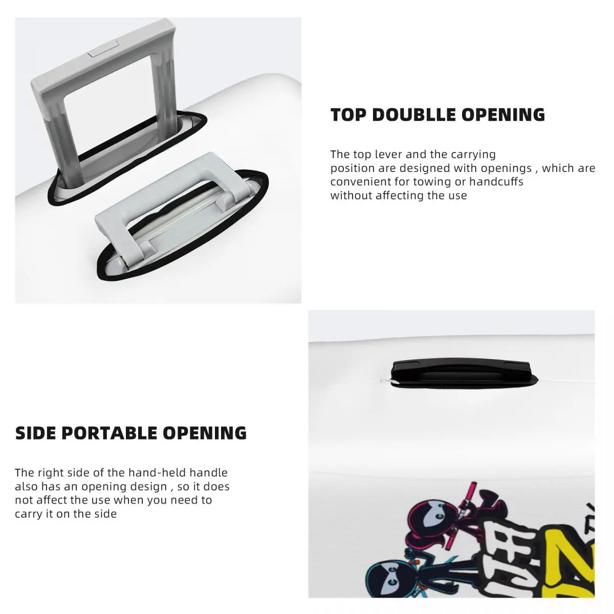 Capa de proteção para mala Ninja Kidz Capa protetora elástica para bagagem de viagem para 18-32 polegadas